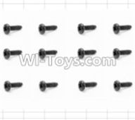 HBX 12883 GROUND CRUSHER Parts-Screws Parts-Round Head Self Tapping Screw(12pcs)-2.6X6mm Parts-S089,HaiBoXing HBX 12883 RC Car Parts